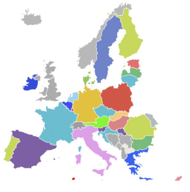 EU-karte, Europa-Karte, Länder Europas
